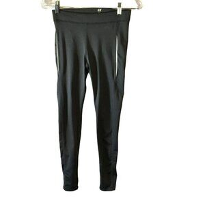 H & M Sport Leggings Zip Leg Full Length Size Small in Gray Activewear Exercise